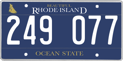 RI license plate 249077