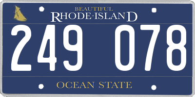 RI license plate 249078