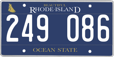 RI license plate 249086