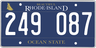 RI license plate 249087