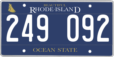 RI license plate 249092
