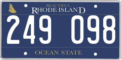 RI license plate 249098