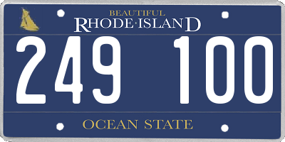 RI license plate 249100