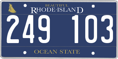 RI license plate 249103