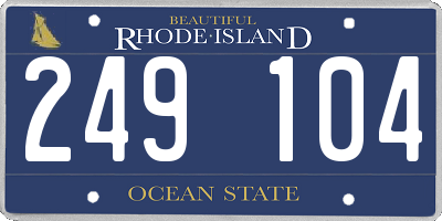 RI license plate 249104