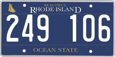 RI license plate 249106