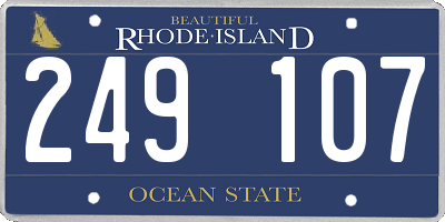 RI license plate 249107
