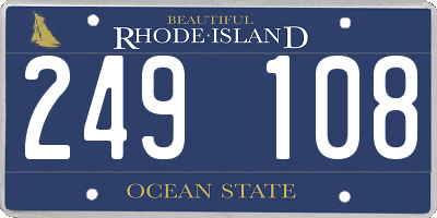 RI license plate 249108