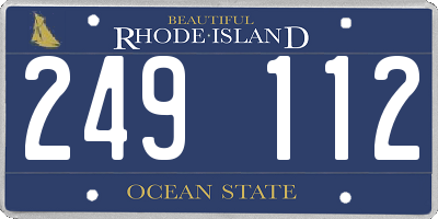 RI license plate 249112