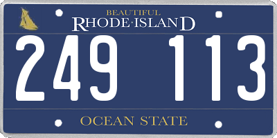 RI license plate 249113