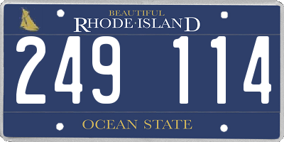 RI license plate 249114