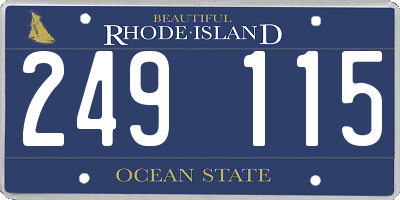 RI license plate 249115