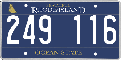 RI license plate 249116