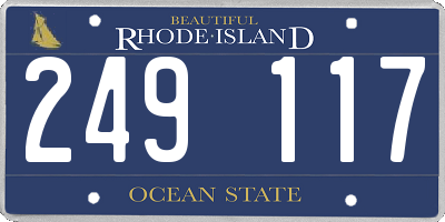 RI license plate 249117