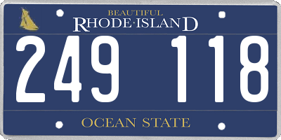 RI license plate 249118