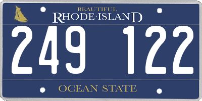 RI license plate 249122
