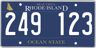 RI license plate 249123