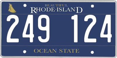 RI license plate 249124