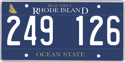 RI license plate 249126
