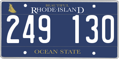 RI license plate 249130