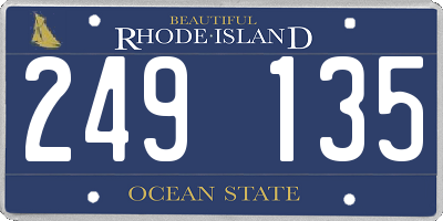 RI license plate 249135