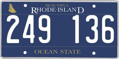 RI license plate 249136