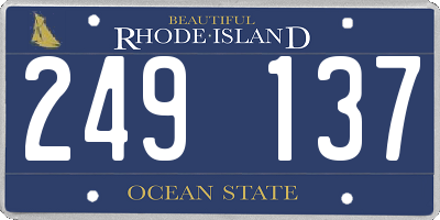 RI license plate 249137