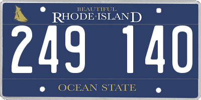 RI license plate 249140