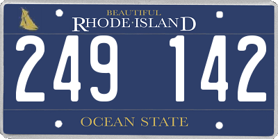 RI license plate 249142