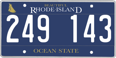 RI license plate 249143