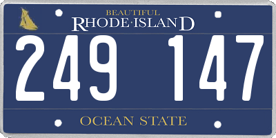 RI license plate 249147