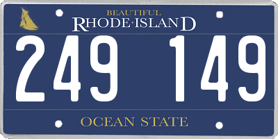 RI license plate 249149