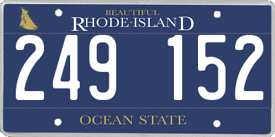 RI license plate 249152