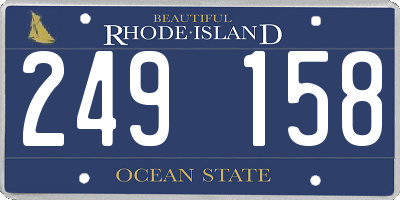 RI license plate 249158