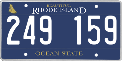 RI license plate 249159