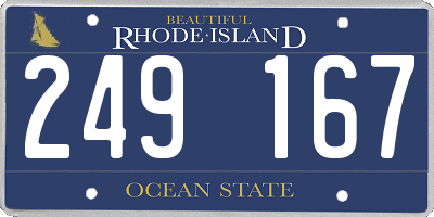 RI license plate 249167