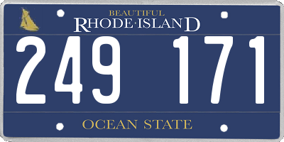 RI license plate 249171