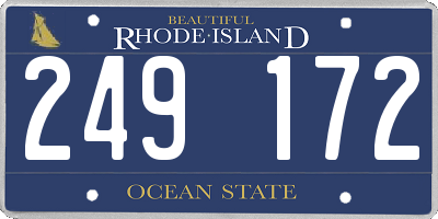 RI license plate 249172