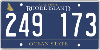 RI license plate 249173