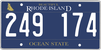 RI license plate 249174