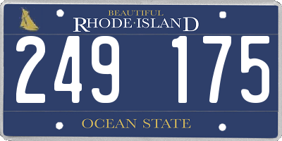 RI license plate 249175