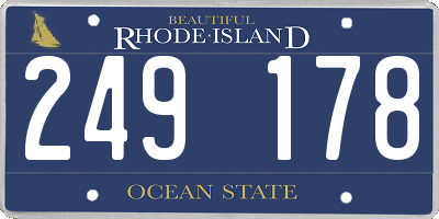 RI license plate 249178