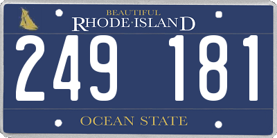 RI license plate 249181