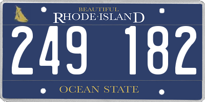 RI license plate 249182