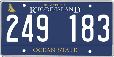 RI license plate 249183