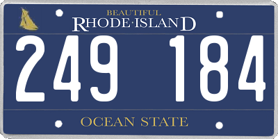 RI license plate 249184