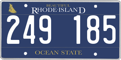 RI license plate 249185