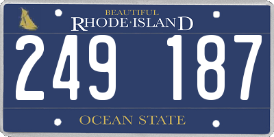 RI license plate 249187