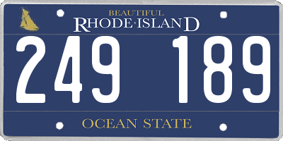 RI license plate 249189