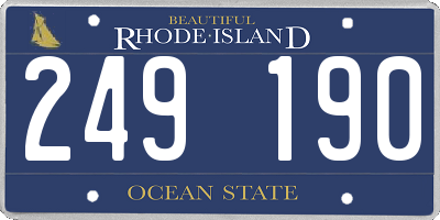 RI license plate 249190